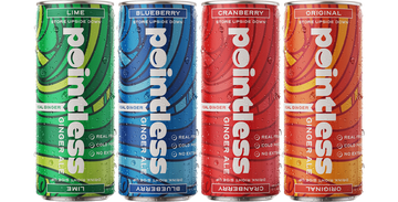 Pointless ginger ale variety 4 pack of cold pressed, low sugar, real ginger ale