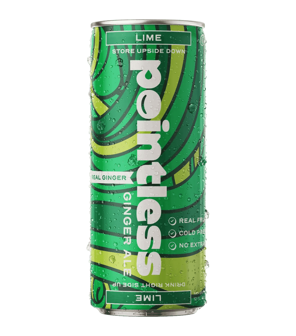 a can of lime ginger ale on a gray background